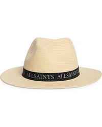 AllSaints - Straw Fedora - Lyst