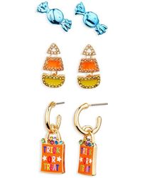 BaubleBar - Set Of 3 Halloween Candy Corn Stud & Hoop Earrings - Lyst