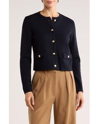 Bruno Magli - Merino Wool Crop Cardigan - Lyst