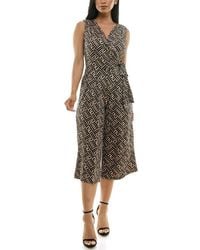 Nina Leonard - Surplice Culotte Crop Jumpsuit - Lyst