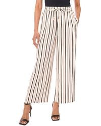 Halogen® - Stripe Drawstring Wide Leg Pants - Lyst