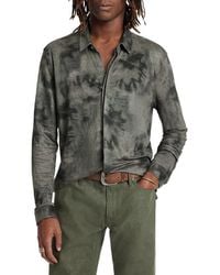 John Varvatos - Camellia Tie Dye Slub Knit Linen Button-Up Shirt - Lyst