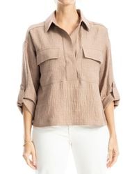 Max Studio - Collared Textured Shirt - Lyst