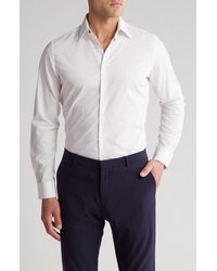 Duchamp - Tailored Fit Textured Solid Dress Shirt - Lyst