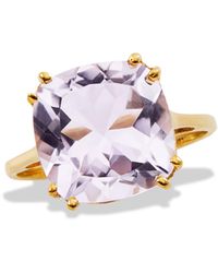 Savvy Cie Jewels - 18k Gold Plated Sterling Silver Pink Amethyst Ring - Lyst