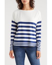 Bobeau - French Butter Bateau Neck Long Sleeve Top - Lyst