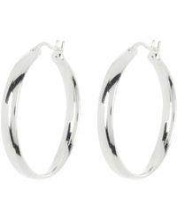 Argento Vivo Sterling Silver - Sterling Silver Medium Hoop Earrings - Lyst