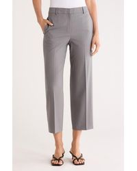 Theory - High Waist Wool Blend Crop Straight Leg Pants - Lyst