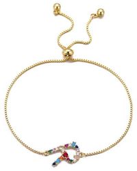 Adornia - Mixed Crystal Initial Chain Bracelet - Lyst