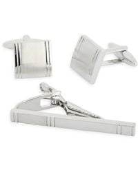 James Michael - Square Cuff Links & Tie Bar Set - Lyst