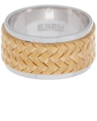 Effy - Sterling Silver & 18k Yellow Gold Woven Design Band Ring - Lyst