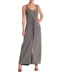 BCBGeneration Lace-up Jumpsuit - Gray