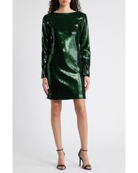 BOSS - Emaxa Sequin Long Sleeve Minidress - Lyst