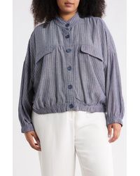 Max Studio - Stripe Button Front Jacket - Lyst