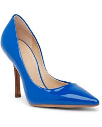 Guess Carrie Pointed Leather Pump - Blue