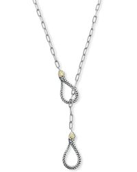 Samuel B. - 18k Yellow Gold & Sterling Silver Paper Clip Lariat Necklace In Silver And Gold At Nordstrom Rack - Lyst
