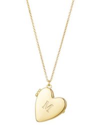 Adornia - Initial Heart Locket Pendant Necklace - Lyst