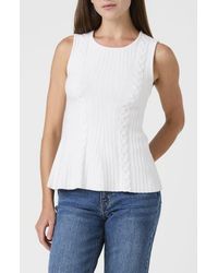 French Connection - Cable Knit Peplum Sweater - Lyst
