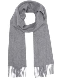 Phenix Solid Cashmere Fringe Trim Scarf In 020gry At Nordstrom Rack - Gray