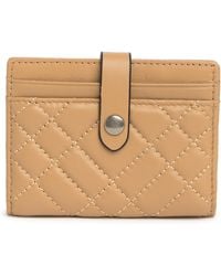 Kurt Geiger - Quilted Leather Bifold Card Wallet In Light Pastel/brown At Nordstrom Rack - Lyst