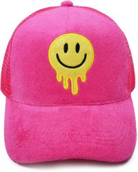 David & Young - Glitter Melting Smiley Embroidered Baseball Cap - Lyst