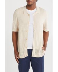 Truth - Open Stitch Button-Up Cardigan Sweater - Lyst