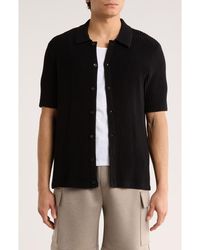 Truth - Ribbed Plissé Knit Button-Up Shirt - Lyst