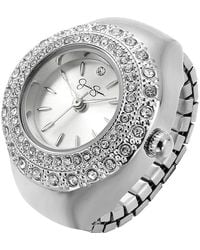 Jessica Simpson - Miligrain Crystal Ring Watch, 22Mm - Lyst