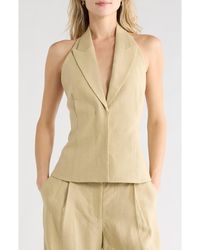 Twp - Kaitlyn Halter Neck Linen Vest - Lyst