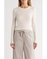 Splendid - Long Sleeve Pointelle T-Shirt - Lyst