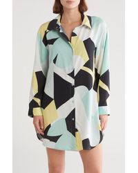 Boho Me - Floral Print Button-up Cover-up Shirt - Lyst