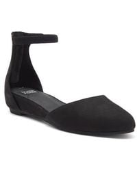 Eileen Fisher - Suede Ankle Strap Wedge Flats - Lyst