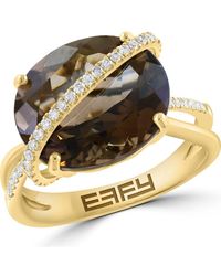 Effy - Smoky Quartz & Diamond Ring - Lyst