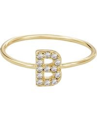 Adornia - Pavé Cz Initial Charm Ring - Lyst