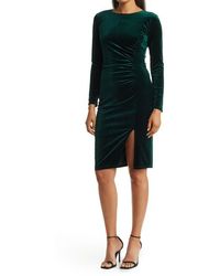 Love By Design - Isla Velvet Front Slit Dress - Lyst