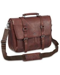 Mancini - Flap Leather Briefcase - Lyst