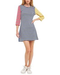 English Factory - Colorblock Stripe Cotton Knit T-shirt Dress - Lyst