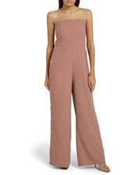Missguided Strapless Jumpsuit - Pink