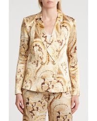 L'Agence - Colin Paisley Double Breasted Blazer - Lyst
