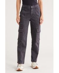 Vigoss - High Waist Straight Leg Twill Cargo Pants - Lyst