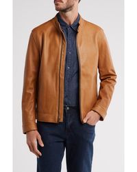 Frye - Cafe Leather Racer Jacket - Lyst