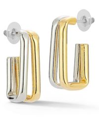Glaze Jewelry - Two Tone Statement Hoop Earrings - Lyst
