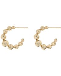 Bony Levy - 14k Yellow Gold Diamond Cut Ball Hoop Earrings - Lyst
