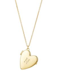 Adornia - Initial Heart Locket Pendant Necklace - Lyst