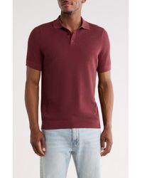 14th & Union - Textured Cotton Polo Sweater - Lyst