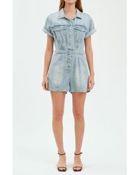 DAZE - Topanga Denim Romper - Lyst