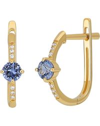 Bony Levy - 18k Gold Pavé Diamond Hoop Earrings - Lyst