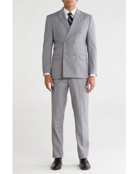 Gino Vitale - Slim Fit Solid Double Breasted Suit - Lyst
