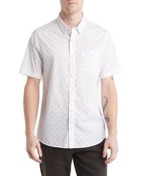 Travis Mathew - Better Not Diamond Print Short Sleeve Button-Up Shirt - Lyst