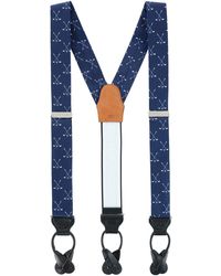 Trafalgar - Embroidered Golf Pattern Silk Suspenders - Lyst